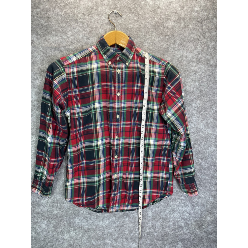 Ralph Lauren Shirt Boys Large 14-16 Plaid Button Down Long Sleeve Pony Embroider - Picture 4 of 9